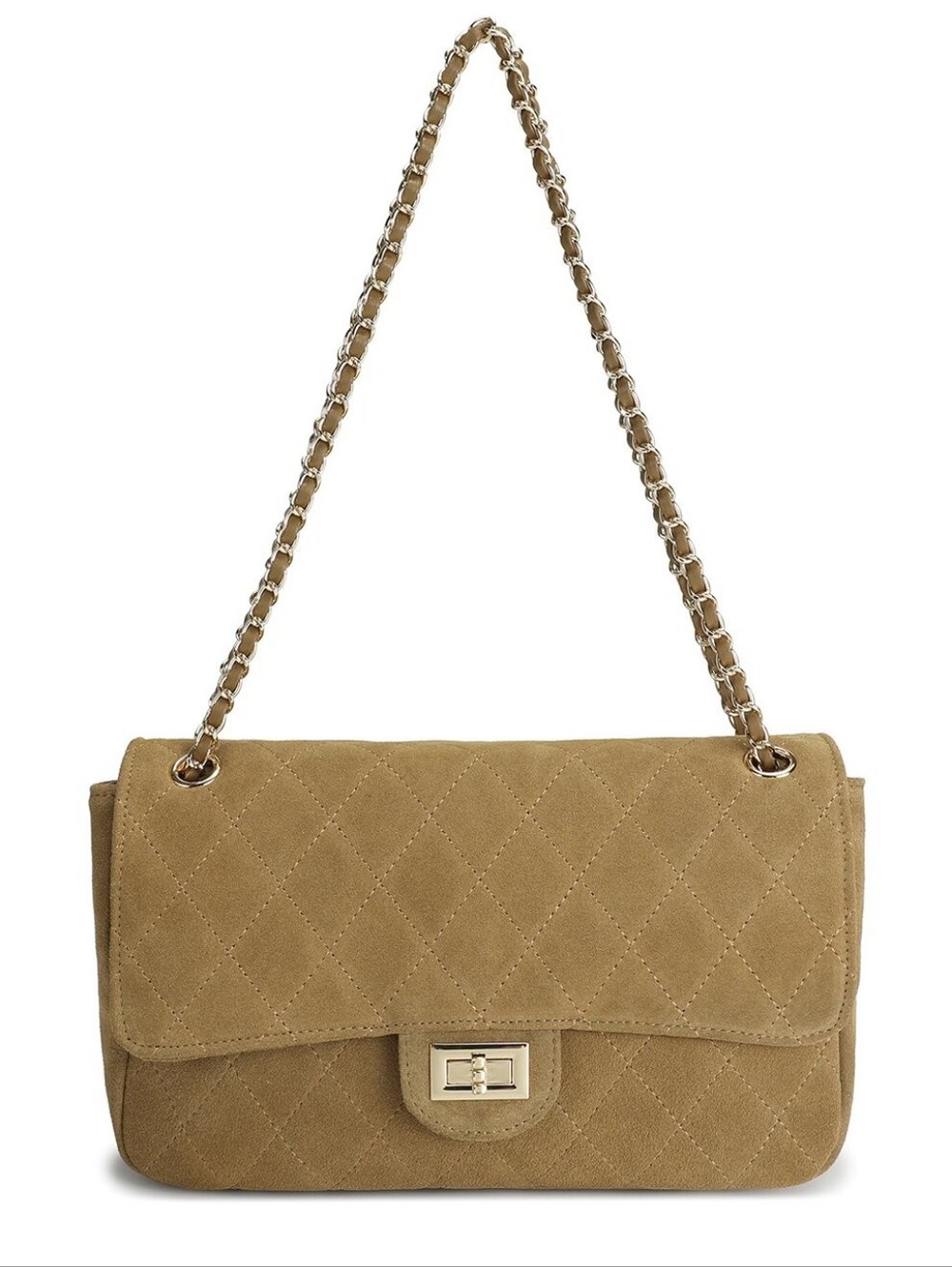 Tiffany & Fred Paris Suede Shoulder Bag Camel NWT